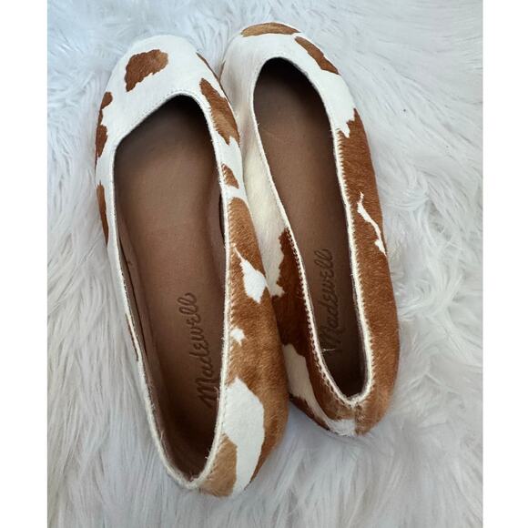 Madewell The Cory Flat in Cow Print Calf Hair Women's 6.5 - Picture 6 of 7